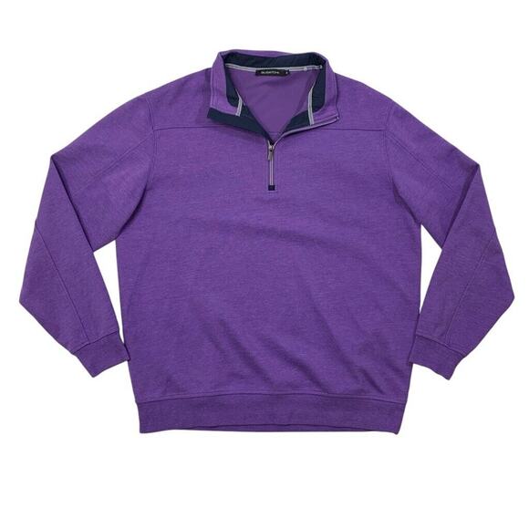 Bugatchi Sweatshirt Mens XL Extra Large Purple 1/4 Zip Pullover Long Sleeve - Picture 1 of 12
